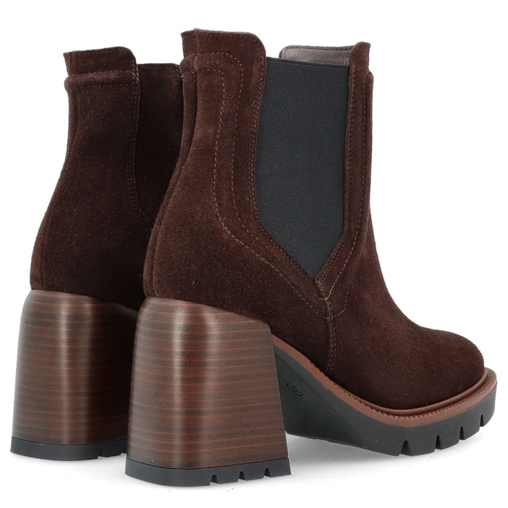 Skórzane botki na platformie - TYMOTEO G1047 CZEKOLADOWE