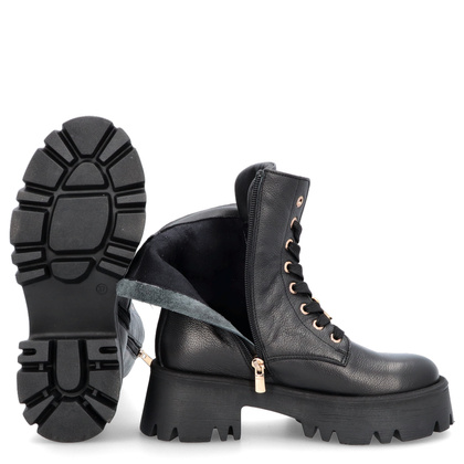 Klasyczne workery ze skóry - KARINO 5231 CZARNE