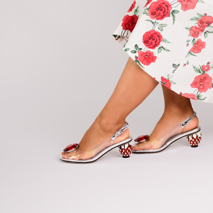 Sandały silikonowe - SCAVIOLA S-366 SREBRNO-CZERWONE