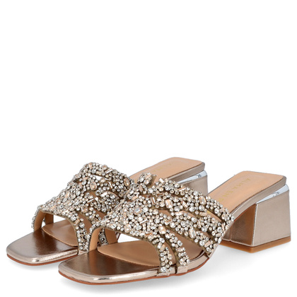 Hiszpańskie klapki na słupku - ALMA EN PENA V240707 ZŁOTE