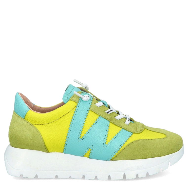 Hiszpańskie sneakersy premium - WONDERS A-2476 LIMONKOWE