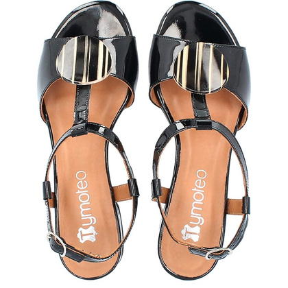 Eleganckie sandały z ozdobą - TYMOTEO GABI CZARNE