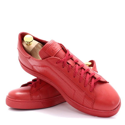 KENT 293D CZERWONE - Skórzane, modne, sportowe