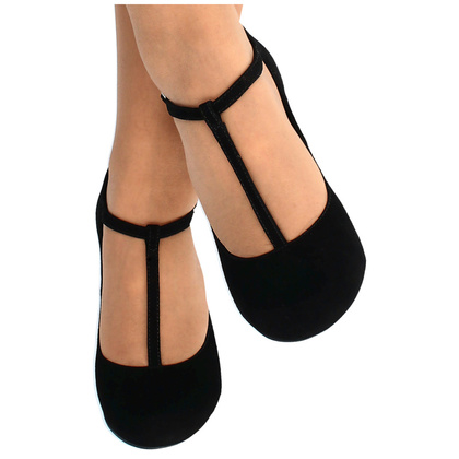 Czółenka z paskami - KOTYL 5931 CZARNE