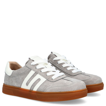 Damskie trampki ze skóry - FILIPPO DP6742/25 SZARE