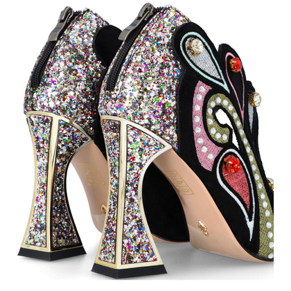 Efektowne sandały na ozdobnym słupku - SCAVIOLA S-152 CZARNE