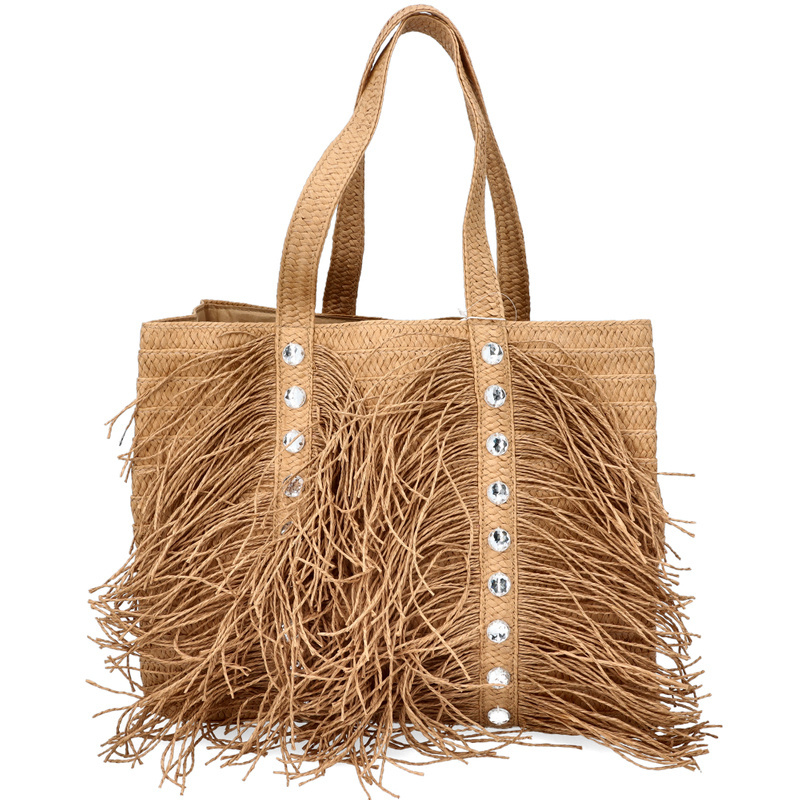 Pleciona torebka damska - SCAVIOLA TV-3 BEŻOWA