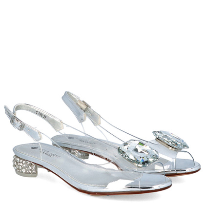 Sandały silikonowe płaskie - SCAVIOLA S-170 SREBRNE