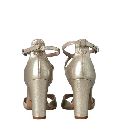 Sandałki na słupku - KOTYL 5915 ZŁOTY EF