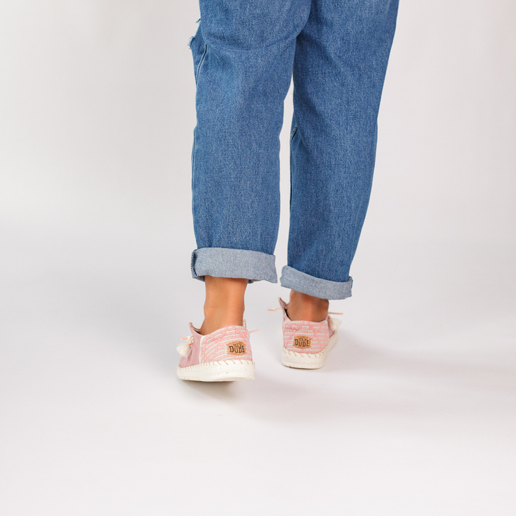 Lekkie półbuty damskie - HEY DUDE WENDY FUNK COASTAL JUTE 43182-680 RÓŻOWE