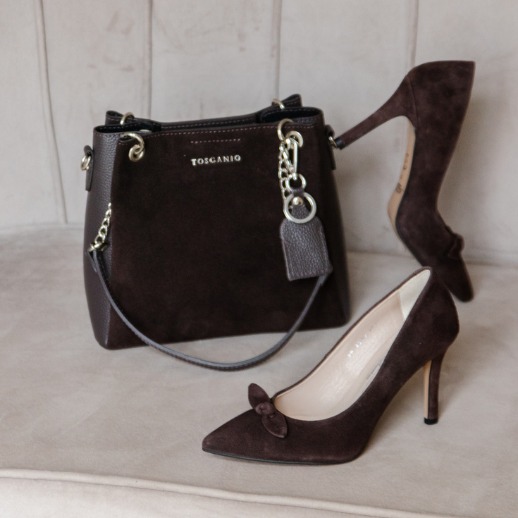 ZESTAW BUTY + TOREBKA - KOTYL 8519 TOSCANIO G141 BRĄZOWY