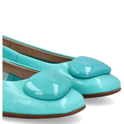 Hiszpańskie baleriny ze skóry lakierowanej - WONDERS A-86120 MORSKIE