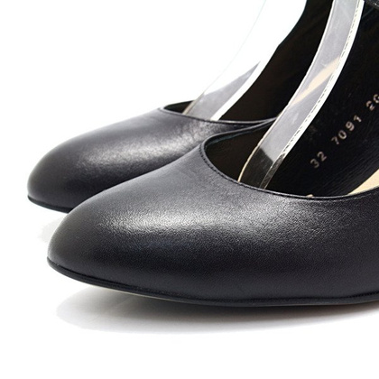 Pełne czółenka z paskami - KOTYL 7091 CZARNE