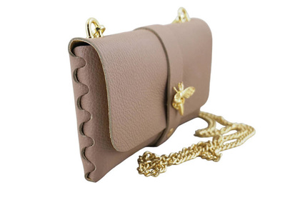 Torebka ze skóry naturalnej - BARBERINIS 958/1 PUDROWY RÓŻ