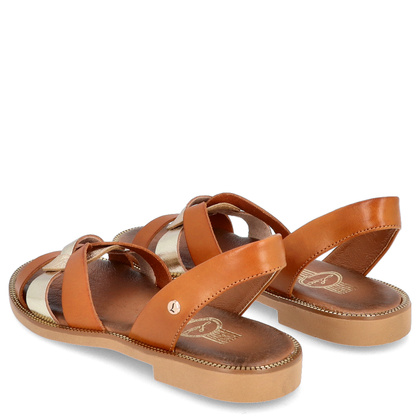 Wygodne sandały skórzane - LEMAR 40382 BRĄZOWE