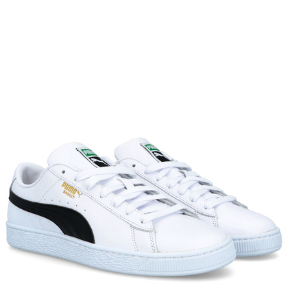 Sneakersy męskie ze skóry - PUMA BASKET CLASSIC XXL 374923 BIAŁO CZARNE
