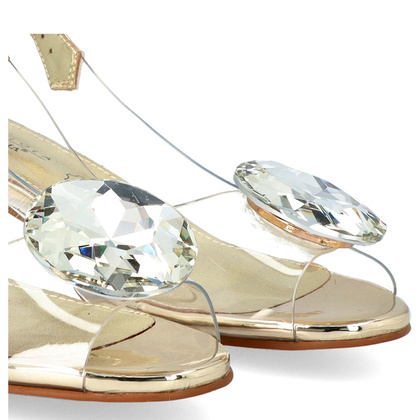 Sandały silikonowe na niskim obcasie - SCAVIOLA S-223 ZŁOTE