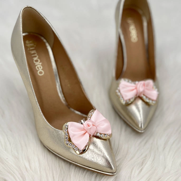 Klipsy do butów kokardki - TYMOTEO LOVE T29 RÓŻOWE