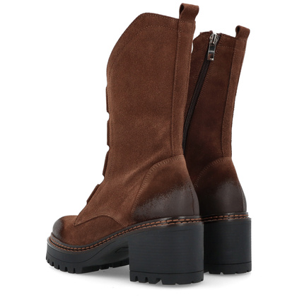 Wysokie workery ze skóry - TYMOTEO 2163/2 BRĄZOWE