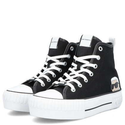 Trampki damskie za kostkę - KARL LAGERFELD KAMPUS MAX KL60450N CZARNE