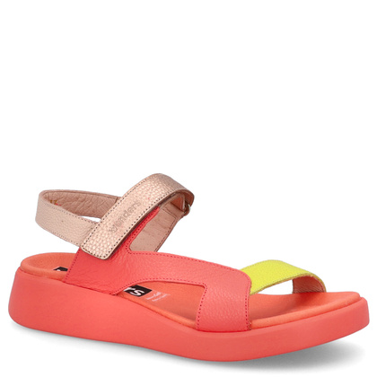 Lekkie hiszpańskie sandały - WONDERS C-6543 KORALOWE