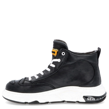 Skórzane sneakersy męskie - JOHN DOUBARE 23Q9217 CZARNE