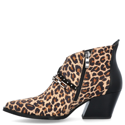 Krótkie kowbojki ze skóry - TYMOTEO G1069 PANTERKA