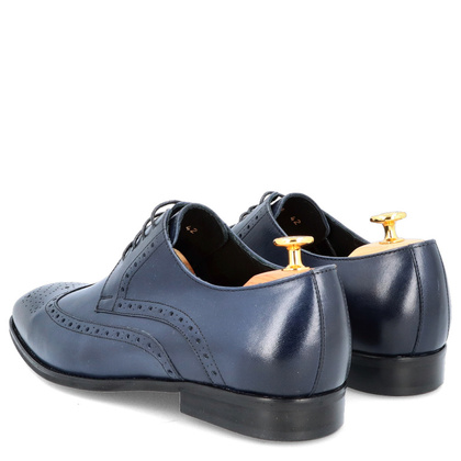 Wizytowe półbuty męskie - TAPI A-6688 GRANATOWE