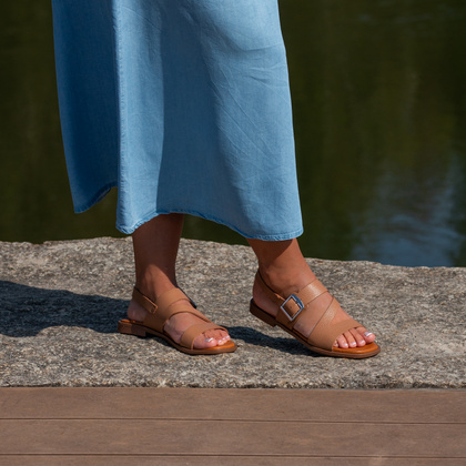 Eleganckie sandały ze skóry - OH! MY SANDALS 5581 BRĄZOWE