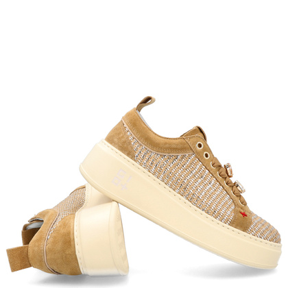 Sneakersy damskie premium - GIO+ PIA350A BEŻOWE