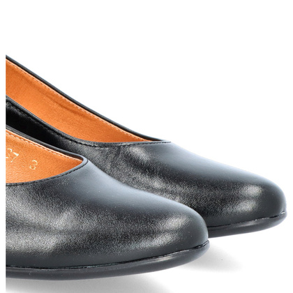 Niskie czółenka z powiększoną tęgością H - TYMOTEO P1019 CZARNE