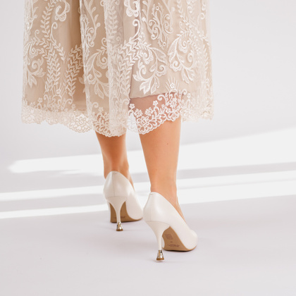 Ślubne szpilki - KOTYL 8517 ECRU PERŁA