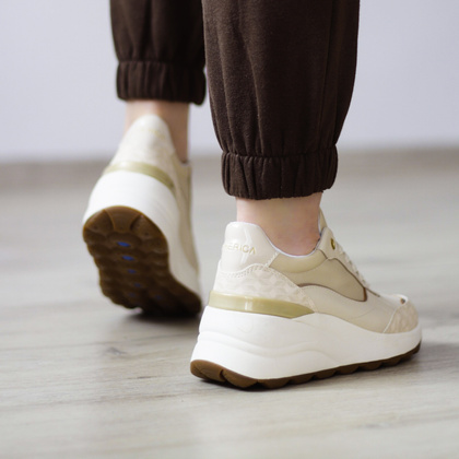 Wygodne sneakersy damskie - GEOX D.SPHERICA D45WAA BEŻOWE