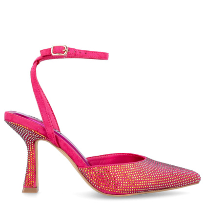 Błyszczące szpilki bez pięty - MENBUR 24789 FUKSJA