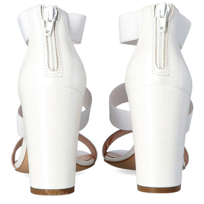 Stylowe sandałki na słupku - TYMOTEO C1003 BIAŁE