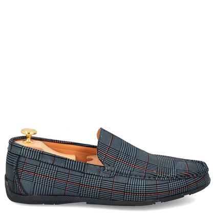 Eleganckie mokasyny męskie - JOHN DOUBARE 628A-H-888 SZARE