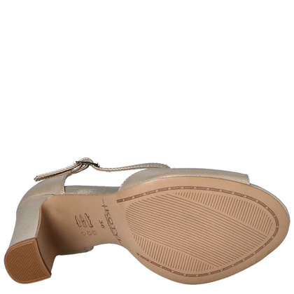 Taneczne sandałki na słupku - KOTYL 5935 ZŁOTY EF