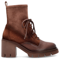 Sznurowane botki na obcasie  - HISPANITAS HI254281 CZEKOLADOWE