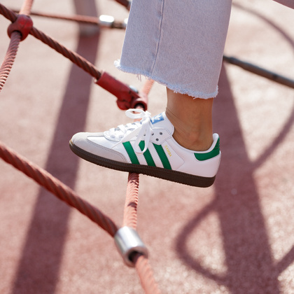 Sneakersy niskie - ADIDAS SAMBA OG BIAŁO-ZIELONE