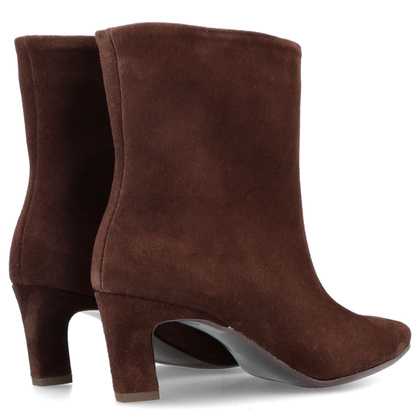 Skórzane botki na obcasie - TYMOTEO G1076 CZEKOLADOWE