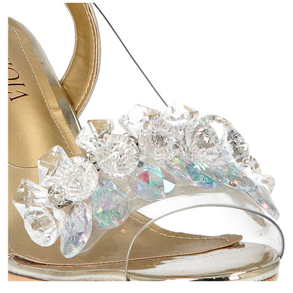 Sandały na modnym obcasie - SCAVIOLA H-06 ZŁOTE