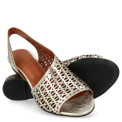 Ażurowe sandałki ze skóry - BOCCATO 167.513 ZŁOTE