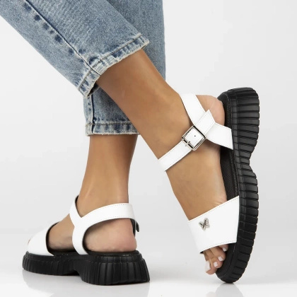 Wygodne sandały ze skóry - FILIPPO DS6811/25 BIAŁE