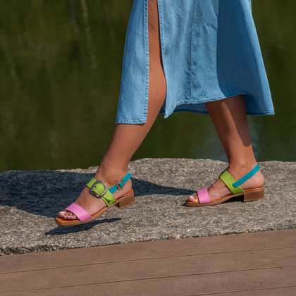 Eleganckie sandały ze skóry - OH! MY SANDALS 5609 KOLOROWE