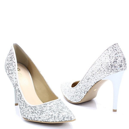 Brokatowe szpilki - TYMOTEO LARI SREBRNE