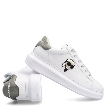 Sneakersy męskie - KARL LAGERFELD KAPRI MENS KL52531M BIAŁE