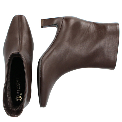 Skórzane botki na obcasie - TYMOTEO G1076 CZEKOLADOWE LICO