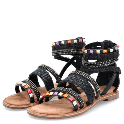 Sandały damskie gladiatorki - LAZAMANI LA75406 CZARNE