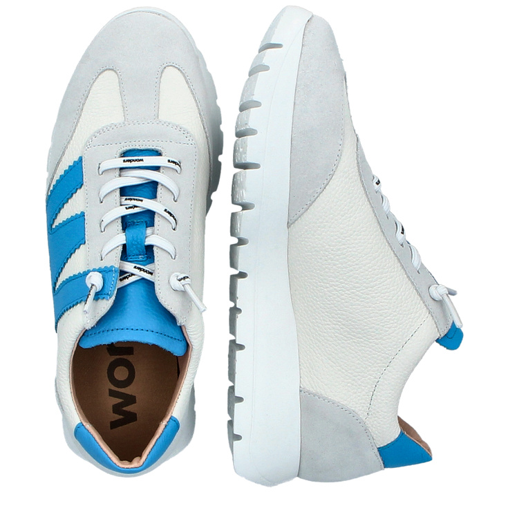 Hiszpańskie sneakersy premium - WONDERS A-2476 SZARO-NIEBIESKIE