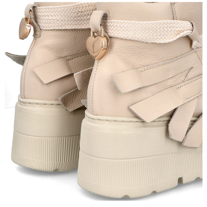 Wysokie sneakersy sznurowane - CHEBELLO 4561 BEŻOWE